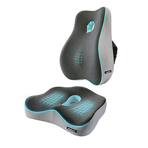 Max&Love Best Orthopedic Ergonomic Seat Cushion And Lumbar Support Pillow Cover Ergonomic Design Orthopedic Backrest For Back And Butt Pain Relief(Mixed Color) #TOP18
