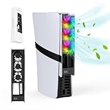 1. Ventilateur de refroidissement avancé : ce ventilateur de refroidissement RGB est compatible avec PS5 Pro/PS5 Slim et dispose de trois ventilateurs pour un refroidissement efficace. Il permet à votre console de rester au frais pendant les sessions de jeu intenses, offrant une expérience transparente avec un minimum de bruit.