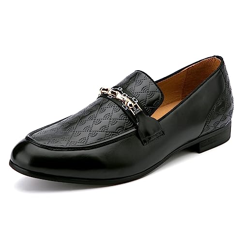 Image of Meijiana Men's Fashion Classic Microfiber PU Leather Loafers and Weeding Dress Shoes for Men