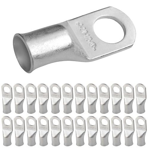 Image of SELTERM 25pcs 2 /0 AWG 1 /2 inch Stud Marine Grade Tinned Copper Battery Lugs