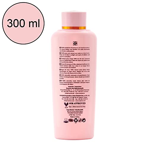 Rosense Rosenwasser 300 ml - Feuchtigkeitsspendendes Gesichtswasser für Alleinstellungsmerkmale und Gesichtspflege bei s