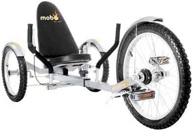 Mobo Cruiser Triton Pro Recumbent Tricycle for Men & Women. 3-Wheeled Bike. Cruiser Lowrider Trike, Silver, 28 x 29 x 48 inches (61â€ extended), Tri-501S