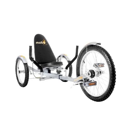 Mobo Cruiser Triton Pro Recumbent Tricycle for Men & Women. 3-Wheeled Bike. Cruiser Lowrider Trike, Silver, 28 x 29 x 48 inches (61â€ extended), Tri-501S