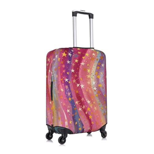 Rainbow Wave Stars Luggage Cover Washable Suitcase Cover Anti-Scratch Luggage Protector Covers Elastic Suitcase Identify S fits 18-21 Inch Luggage3