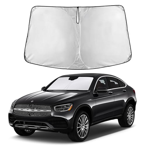 Image of Autovir Windshield Sun Shade Fit for 2016-2021 2022 Mercedes Benz Glc300 | Sunshade, Front Car Window Shades Sun Visor, Blocks UV Rays & Heat, Car Accessories