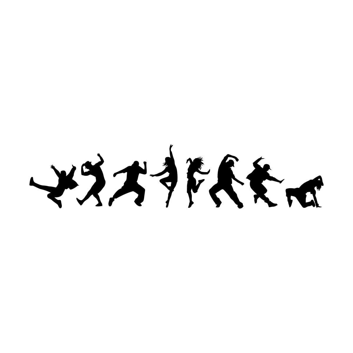 Lettering Stickers People Dancing Gymnastics Dancing Yoga Salon Health ation 34.5x115.1cm Multi Color Selection Large Black — image 1