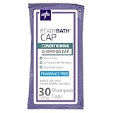 Medline ReadyBath Unscented Rinse-Free Shampoo Cap with Conditioner, 30 Count