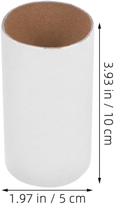 20pcs White Paper Tubes for Craft, DIY Painting and Drawing