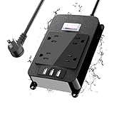 Outlet Extender, Waterproof Surge Protector Power Strip 6 Ft Cord, Outdoor Extension Cord with Multi