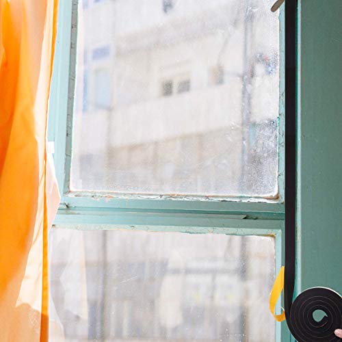 fowong Door Weatherstripping 2 Rolls, 1/2 Inch Wide X 1/2 Inch Thick, Thin Foam Tape with Adhesive High Density Window Seal Strip Soundproofing, 2 Rolls X 6.5 Ft, Total 13 Feet Length