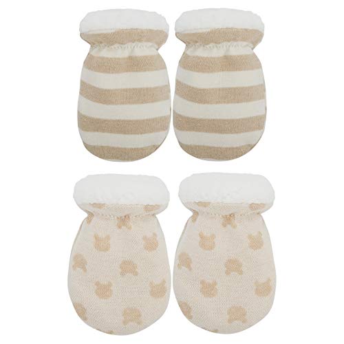 Image of Newborn Mitten Gloves No Scratch Mittens Winter Warm Cotton Glove for Baby Boys Girls 0-12 Months