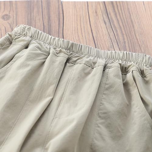 Boys Cargo Pants Casual Elastic Waist Pull On Trouser with Multi Pockets Soft Lounge School Pants for Boys 4-14 Years4