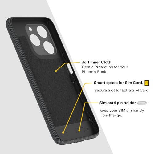 Image of Pikkme Back Cover for Realme P4 Lite 4G Camera Protection 3D Hexa Cube Design Silicone Protective Bumper Case (Grey)