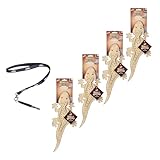 moofin Ethical Pet Dog Toys, Leather Lizard Toy - 15' Durable & Safe No-Stuffing Toy Lizard SS Pet Training Whistle, Ideal for Aggressive Chewers, Squeakers for Interactive Play [Pack of 4]
