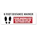 Public Safety Sign 6 Foot Distance Marker? Rectangle Non-Slip Floor Graphic 6" x 18" | 3 Pack of Floor Marker Vinyl Decal| Protect Your Business, Work Place & Customers | ?Made in The USA