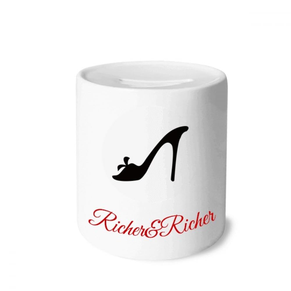 Tirelire noire à talons hauts et motif floral : cadeau idéal mode
