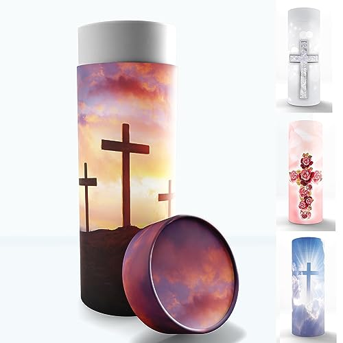 Image of Three Crosses Scattering Tubes for Human Ashes TSA Approved Scattering Urn and Eco-Friendly Biodegradable Urns for Human Ashes & Biodegradable Urn for Burial at Sea