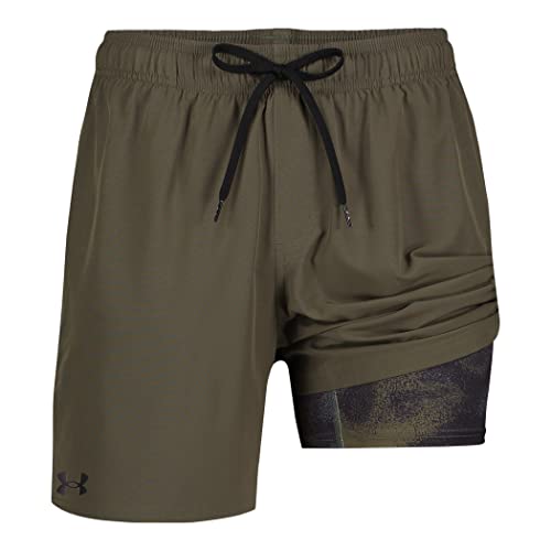 Image of Under Armour Men's Compression Lined Volley Swim Trunks, UPF 50+ Sun Protection, Drawstring Closure & Elastic Waistband