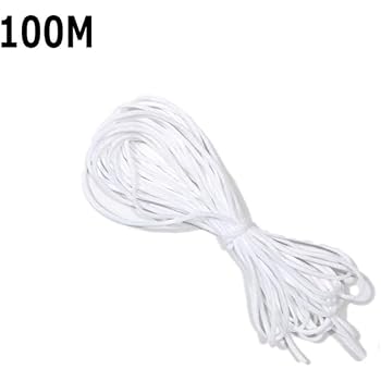 Amazon Co Jp 安全で信頼性の高い素材の白い手ゴムバンドソフトな手縫い3mm 白100m Diy 工具 ガーデン