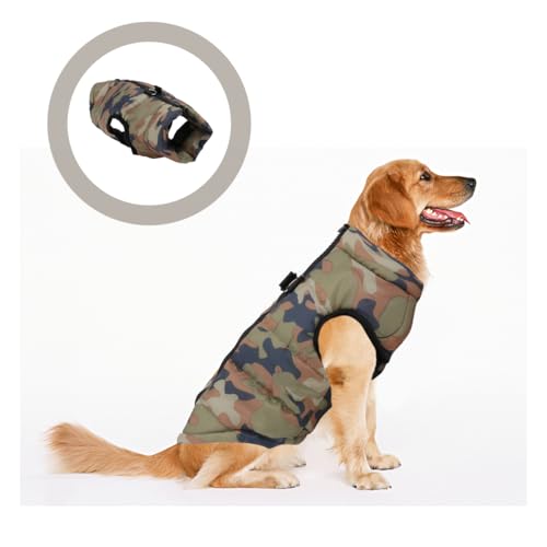 Hundemantel Winterjacke Regenmantel Hund Hundebekleidung Hundejacke Warm Wintermantel gepolstert - Größe (Camouflage)