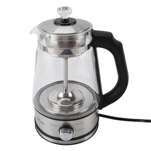 Tetera eléctrica de vidrio 1.2L 600W con infusor y control de temperatura miniatura 1