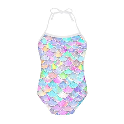 Image of Girls One Piece Swimsuit Beach Bathing Suit Toddler Floral Halter Straps Swimwear for 1-10 Years