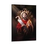 DSJXJZ Religiöse christliche Statue des Heiligen Simon, dekoratives Gemälde, Leinwand, Wandposter und moderne Familienschlafzimmer-Dekoration, 20 x 30 cm