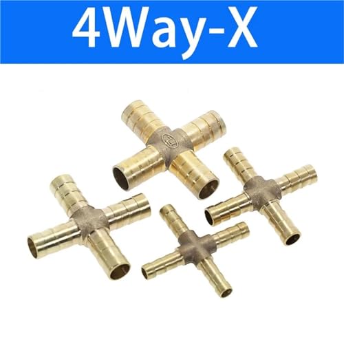 Adaptador de gancho de cobre de 12mm TXYU conector de latón de 4 vías para manguera 3