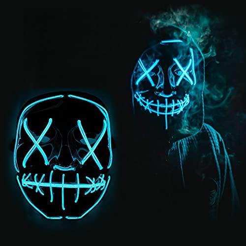 Original Cup | Masker met LED-verlichting | The Purge American Nightmare | Premium kwaliteit | Stijf kunststof | 3 modi | Neon masker | Halloween - Image 4