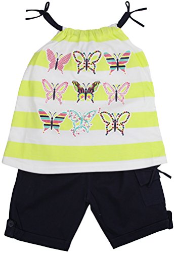 Image of ToBeInStyle Girl's Two Piece Summer Set Cute Tee Top and Matching Shorts Adorable Outfit