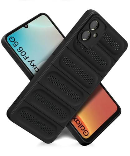 Image of WOW IMAGINE Ultimate Silicone Back Cover Case for Samsung Galaxy M06 5G | Galaxy F06 5G | Heat Dissipation Thin Soft TPU | 360 Camera Protection | Breathable Cooling Holes - Pitch Black