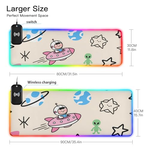 Tapis de souris de jeu fusée beige protège bureau géant
