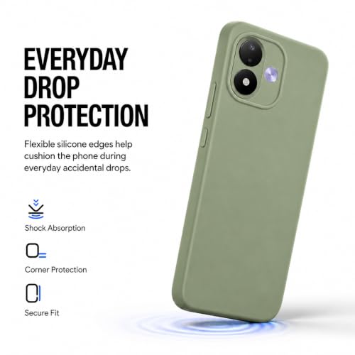 Image of FIRST MART Matte Silicone Back Cover for Redmi Note 17 - Green