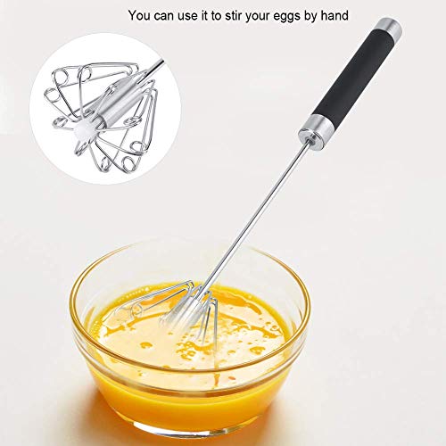 Fdit Rotatable Stainless Steel Kitchen Mixer Balloon Egg Beater Whisk For Whipping Manual Milk Cream Whisk Stirring Egg Tools #TOP2