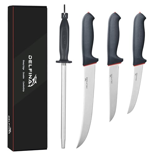 DELFINA 4 PCS Butcher Knife Set