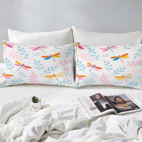 Housse de couette 220x240 libellule 2 personnes en microfibres