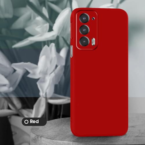 Image of Back Cover for Motorola Edge 20 5G | Full Camera Protection | Premium Liquid Silicon Case | Flexible Bumper Case for Motorola Edge 20 5G (Red)