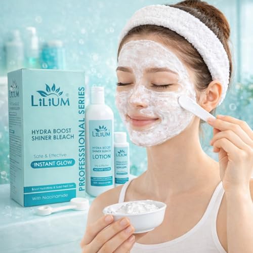 Image of Lilium Hydra Boost Shiner Bleach 580g | Safe & Effective | Improve Skin Texture & Elasticity | Boost Hydration & Spot Free Skin | Niacinamide | For All Skin Types | Salon, Spa, Home & Professional Use