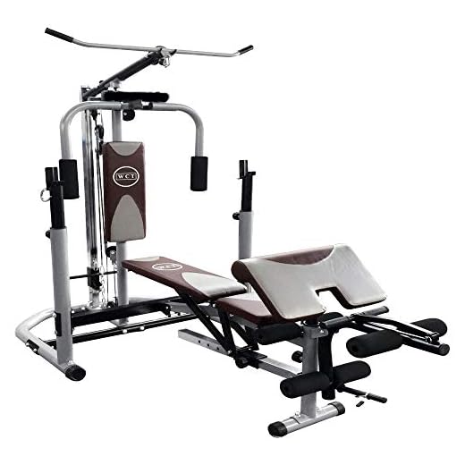 Estação Musculação WCT Fitness Supino Voador Banco Scott Puxada Cadeira Extensora Flexora Treino Superior Inferior Academia Completa Residencial Cor Cinza Marrom