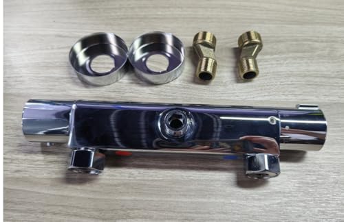 Ajustable Grifo Ducha Termostatico,Válvula Mezclador de Ducha Termostático de 38 °C,Termostato con protección antiquemaduras de Latón Cromado Grifo Bañera Termostático de Pared Entrada y salida:G 1/2