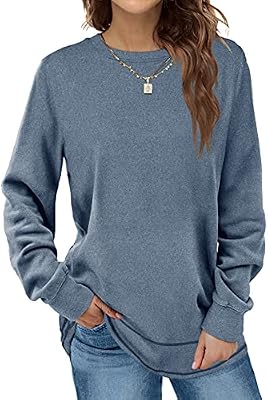 Winter Women’s Oversized Sweatshirt – Blue XL Long‑Sleeve Fall Top