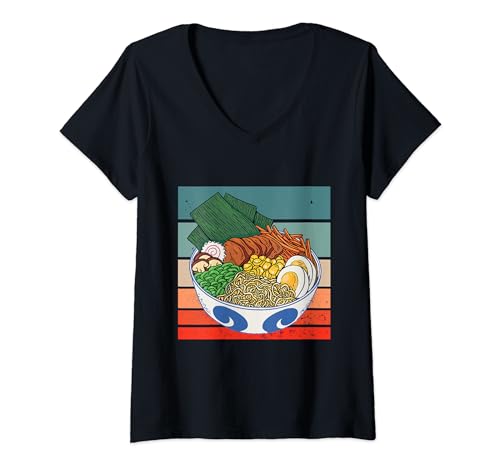 Tazón de ramen, Ramen Life, Tazón de fideos con huevo de Camiseta Cuello V