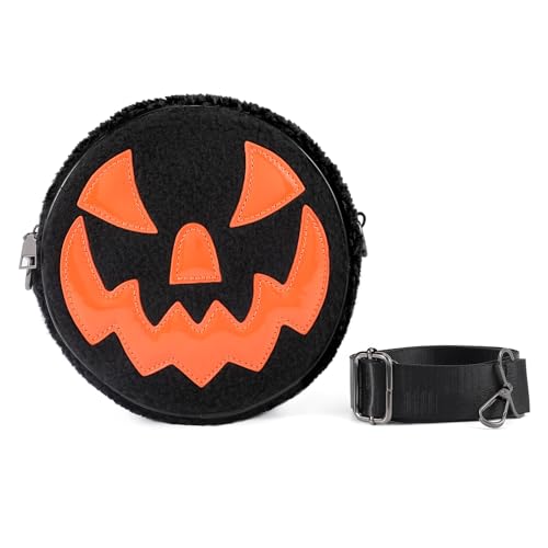 Halloween Purse Pumpkin Purse, Halloween Pumpkin Crossbody Bag Novelty Purse Sherpa Bag Kawaii Purse for Women