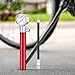 Portable Bike Pump with Digital Pressure for Various Bicycles, red
