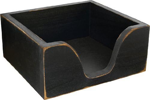 Primitive Wood Napkin Holder - Black