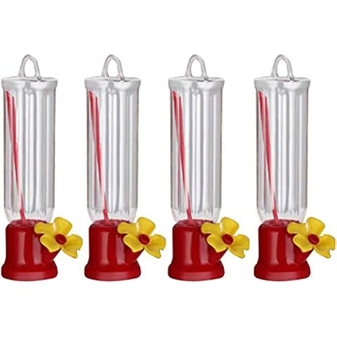 VIMOA Mini Hummingbird Feeder 4 Pack Small Hummingbird Feeders for Outdoor 2.3oz Cover