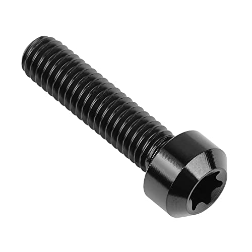 Image of Titanium Torx Square Head M6 x 10 15 20 25 30 35 40 45 50 60 65 70 80mm Screw Pack of 5 (Black, M6x25mm)