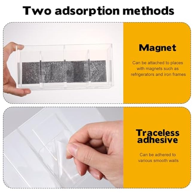 Rainmae Drink Packet Organizer, Clear Acrylic Water Drink Packet Holder Magnetic Tea Bag Organizer Water Flavor Storage Container with Magnet Adhesive Tape for Kitchen Cabinet Pantry Organization