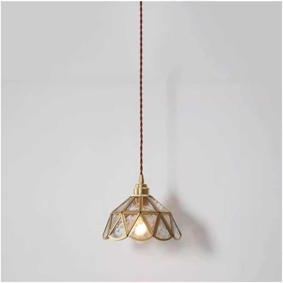 Lampe à suspension géométrique vintage E27 laiton pour cuisine