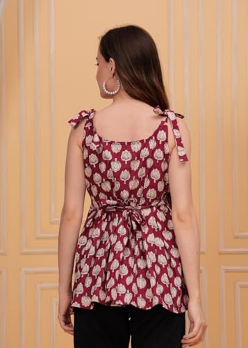 Image of Cotton Womens Short Flared Kurti Top